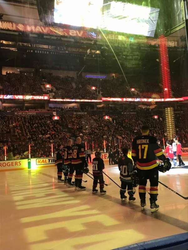 Rogers Arena, section: 118, row: 1, seat: 2