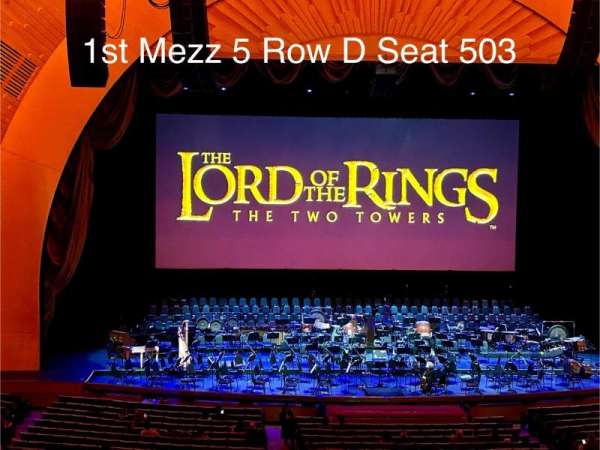 Radio City Music Hall, section: 1st Mezzanine 5, row: D, seat: 503