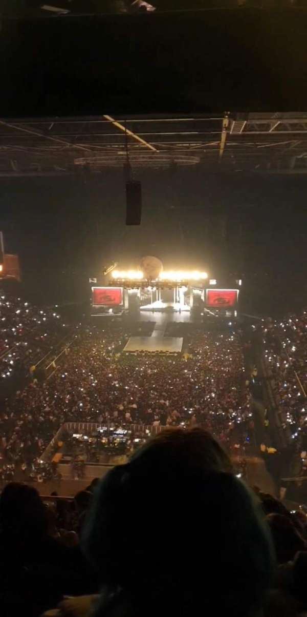 The O2, London, section: 412, row: Q, seat: 739