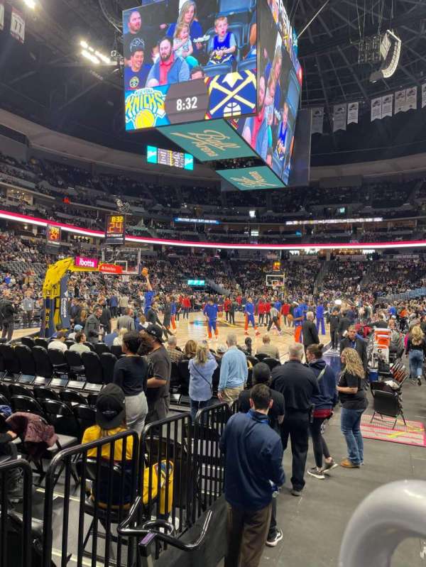 Ball Arena, section: 108, row: JJ, seat: 1