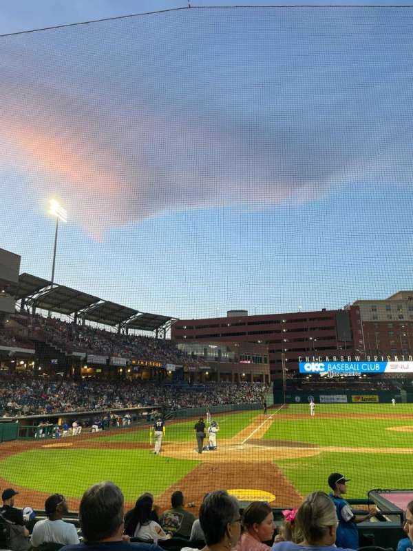 Chickasaw Bricktown Ballpark, section: 113, row: K, seat: 9