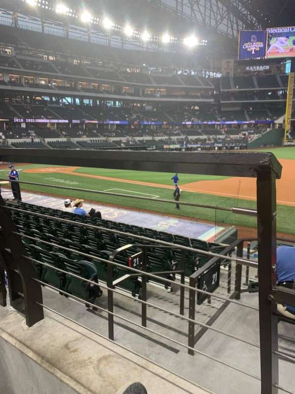 Globe Life Field, section: 21, row: 9, seat: 1