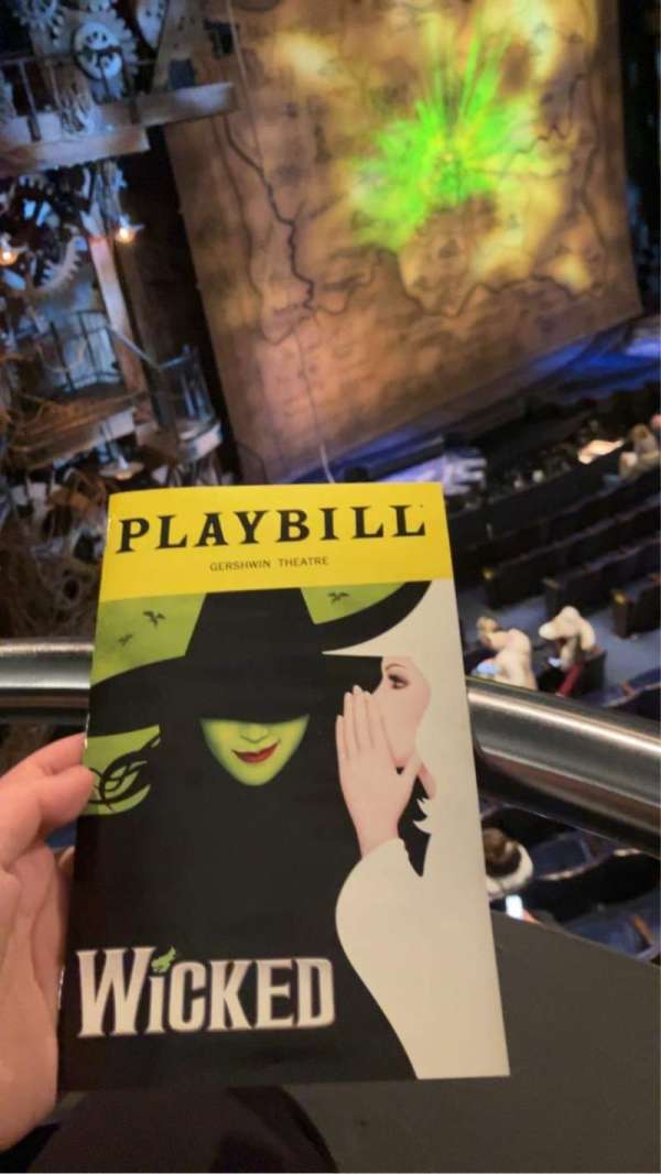 Gershwin Theatre, section: Front Mezzanine L, row: AA, seat: 1