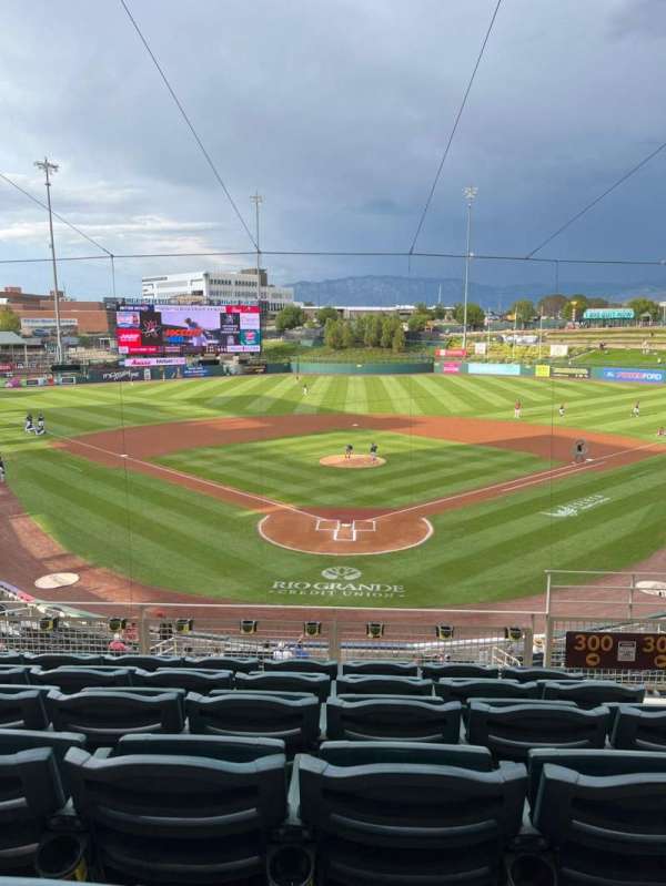 Isotopes Park, section: 300, row: F, seat: 3