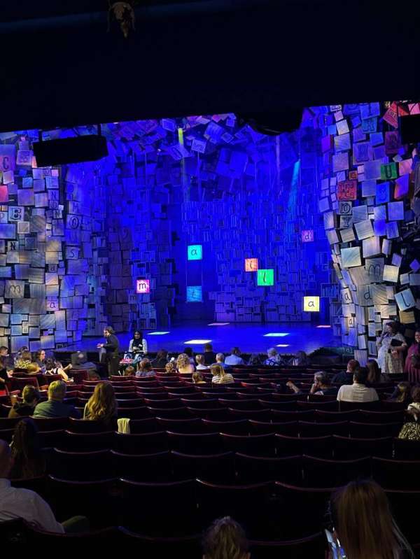 Cambridge Theatre, section: Stalls, row: S, seat: 4