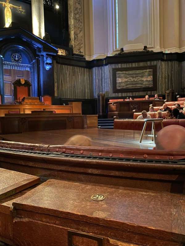 London County Hall, section: Courtroom Stalls, row: B, seat: 29