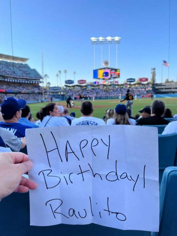 Dodger Stadium, section: 2DG, row: HH, seat: 7