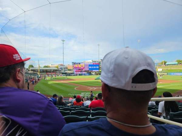 Isotopes Park, section: 102, row: P, seat: 1