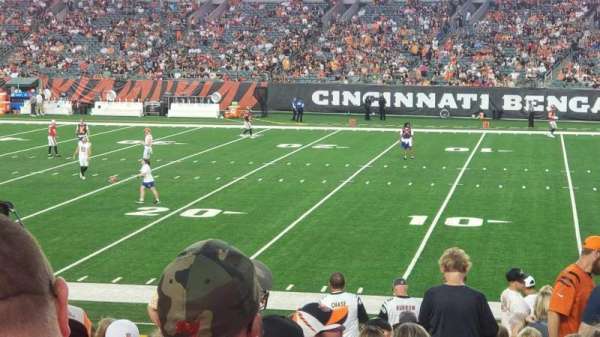 Paycor Stadium, section: 106, row: 20, seat: 7