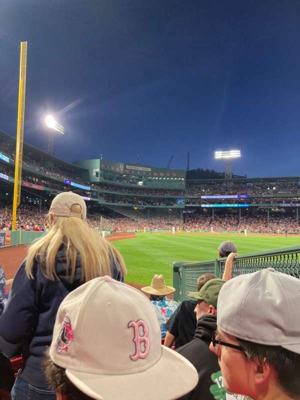 Fenway Park, section: Right Field Box 1, row: F, seat: 2