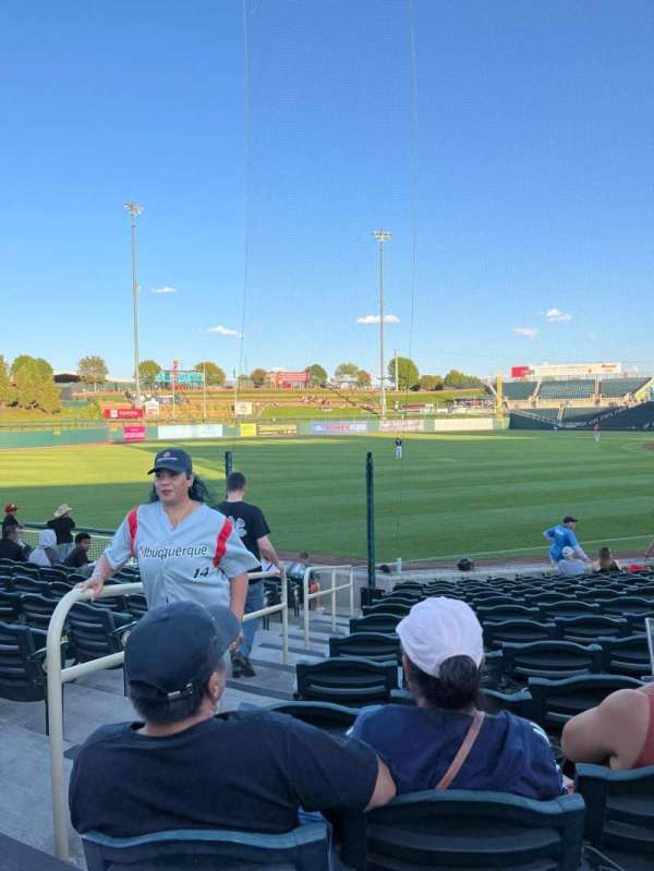 Isotopes Park, section: 121, row: M, seat: 19