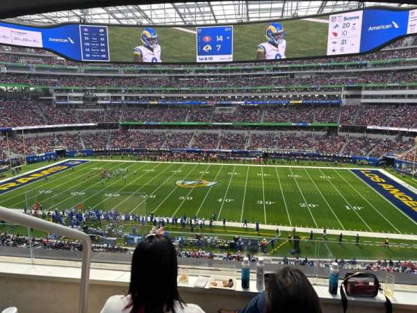 SoFi Stadium, section: 4E-2, row: 2, seat: 3