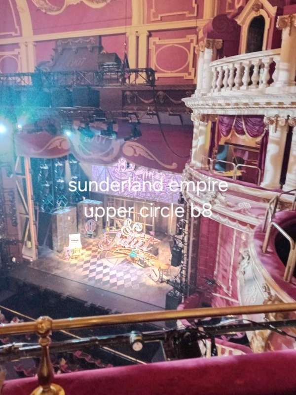 Sunderland Empire, section: upper circle, row: B, seat: 6