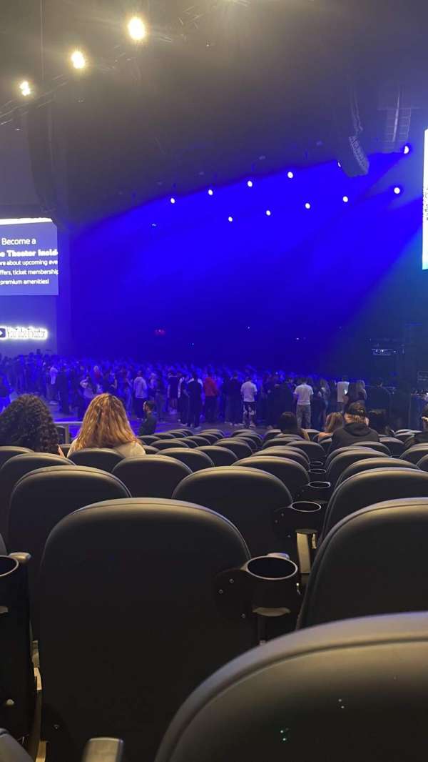 YouTube Theater, section: 105, row: P, seat: 5