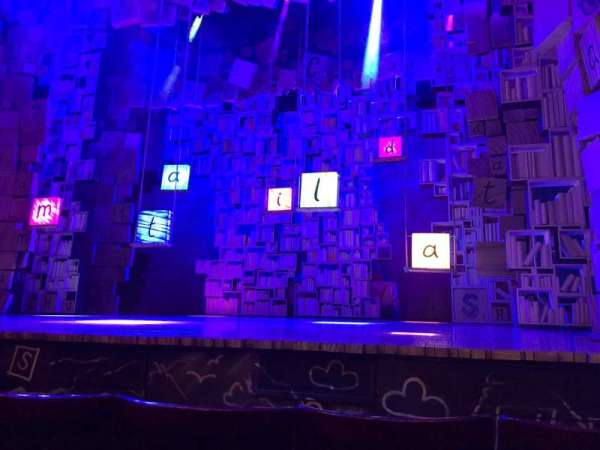 Cambridge Theatre, section: Stalls, row: B, seat: 8