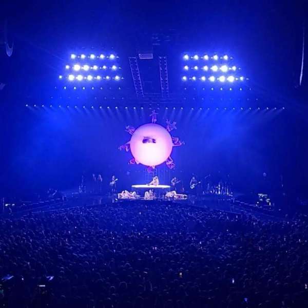 The O2, London, section: 107, row: Q, seat: 212
