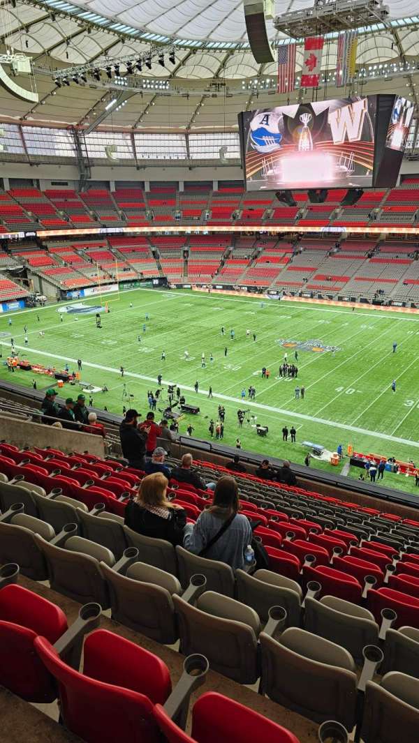 BC Place, section: 411, row: LL, seat: 107