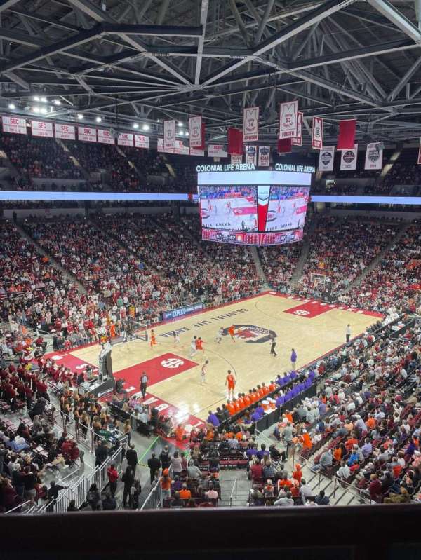 Colonial Life Arena, section: 212, row: 1, seat: 7