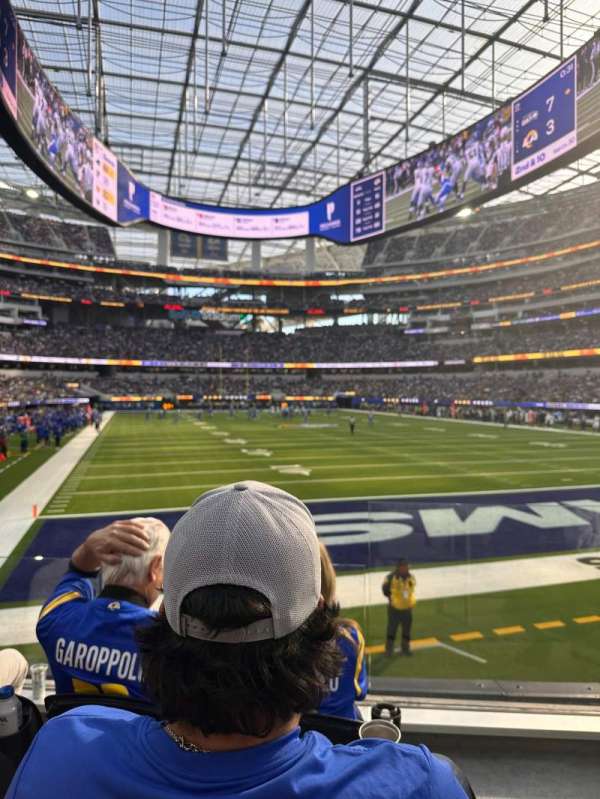 Sofi stadium, section: 100, row: 3, seat: 1-2