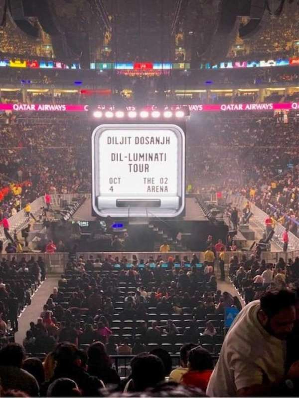 The O2, London, section: 116, row: R, seat: 474