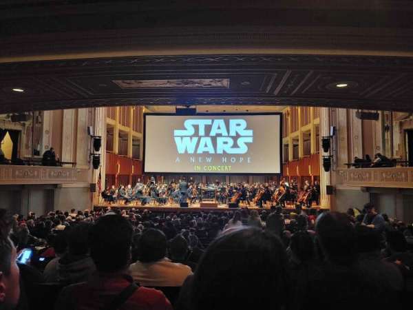 Hilbert Circle Theatre, section: Main Center Right, row: Y, seat: 205