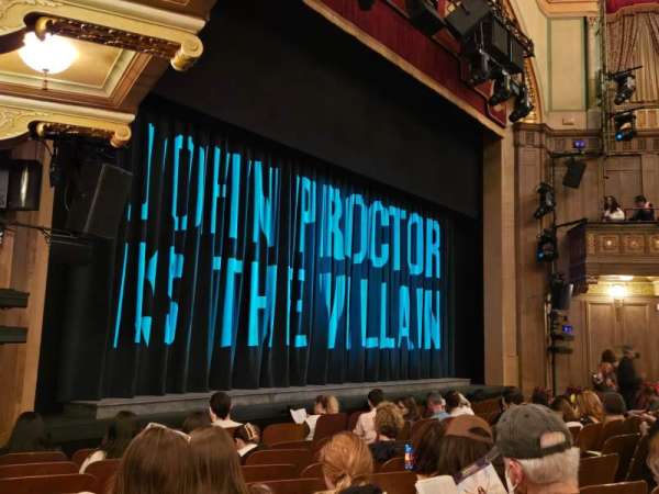 Booth Theatre, section: Orchestra L, row: H, seat: 15