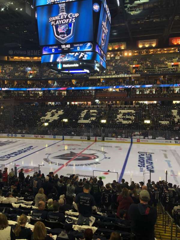 Nationwide Arena, section: 103, row: V, seat: 1