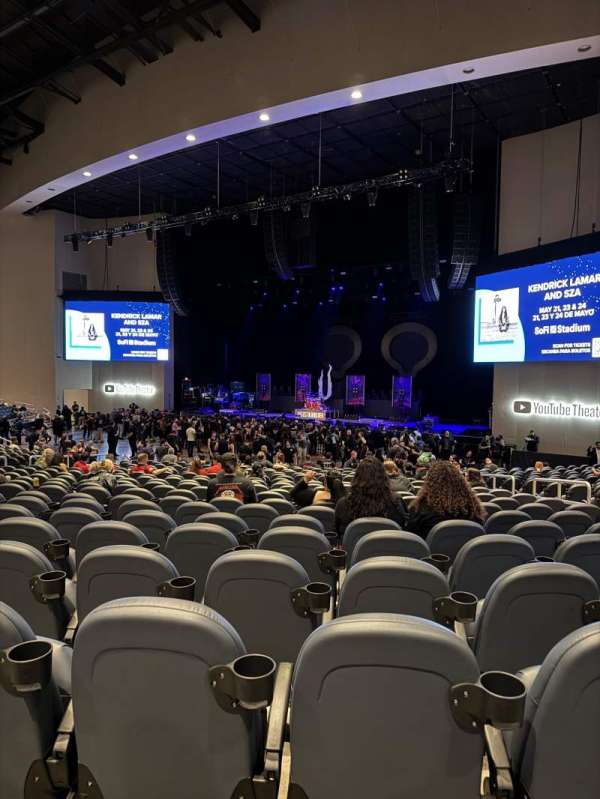 YouTube Theater, section: 104, row: W, seat: 19