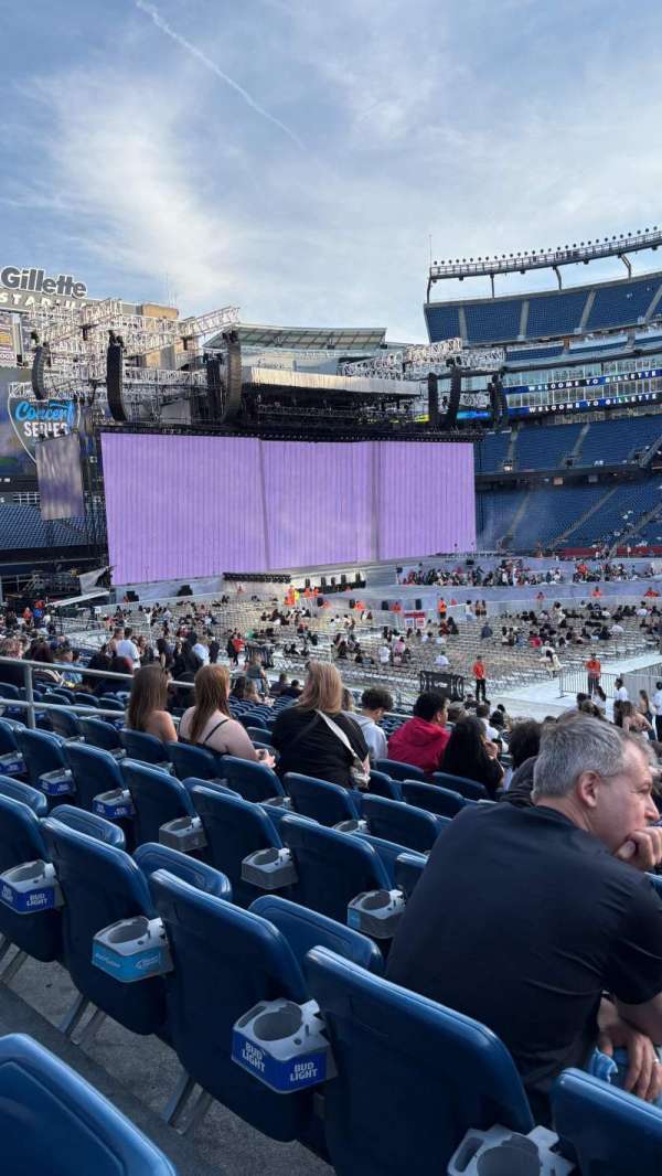 Gillette Stadium, section: 108, row: 22, seat: 12