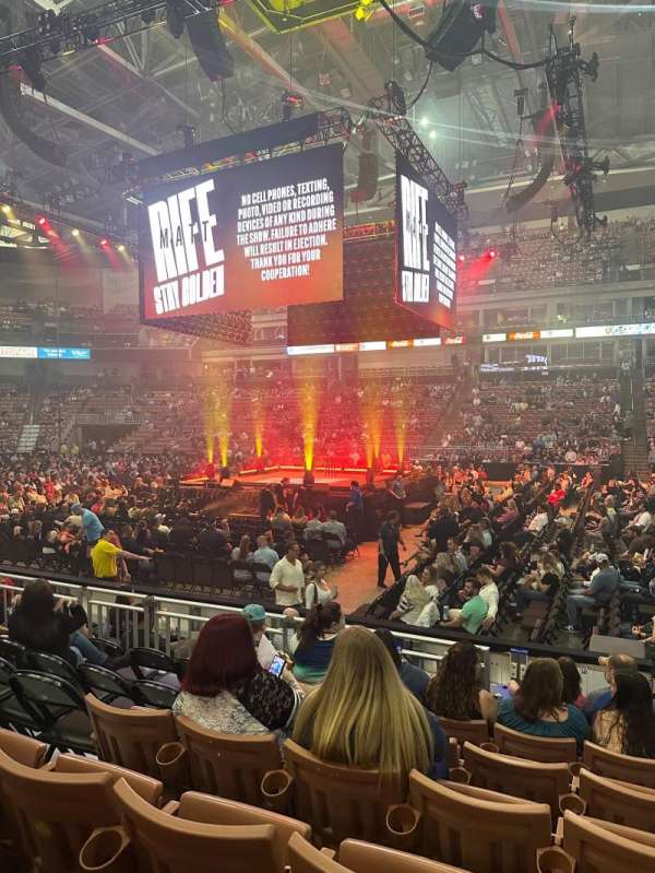 SNHU Arena, section: 107, row: H, seat: 1