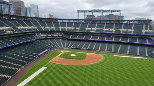 Coors Field, section: L307, row: 1, seat: 3