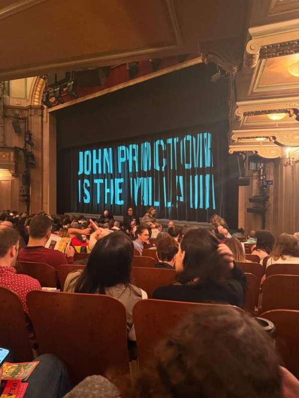 Booth Theatre, section: Orchestra R, row: L, seat: 14