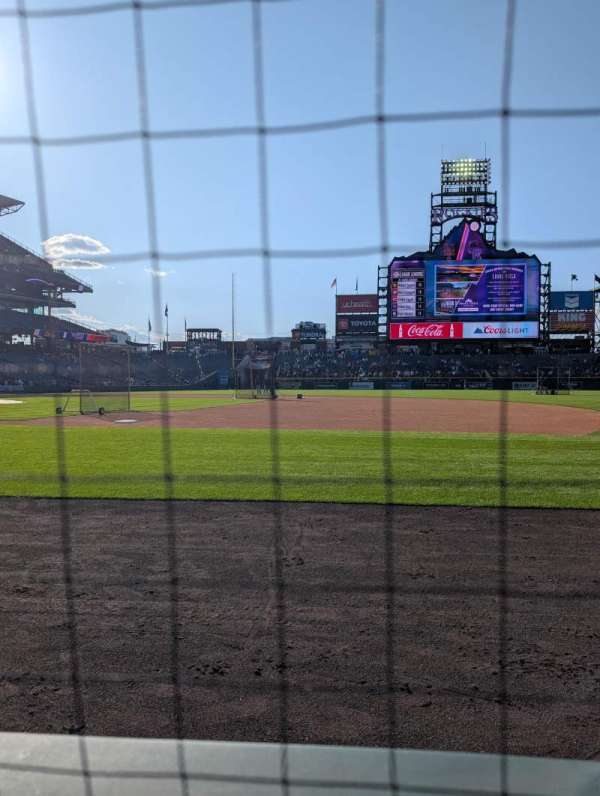 Coors Field, section: 121, row: 1, seat: 5