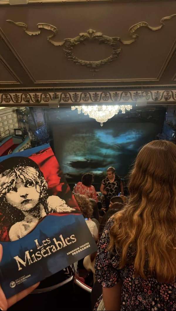 Sondheim Theatre, West End, section: Grand Circle, row: M, seat: 15