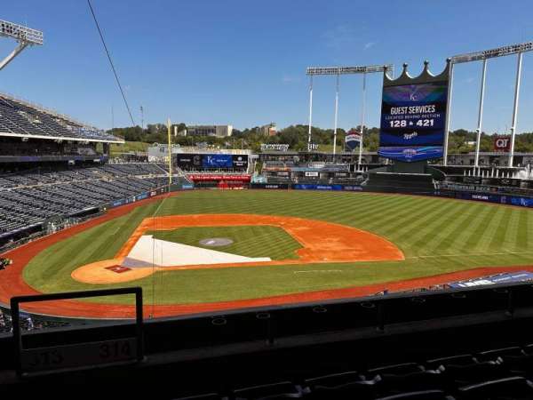 Kauffman Stadium, section: 314, row: D, seat: 1