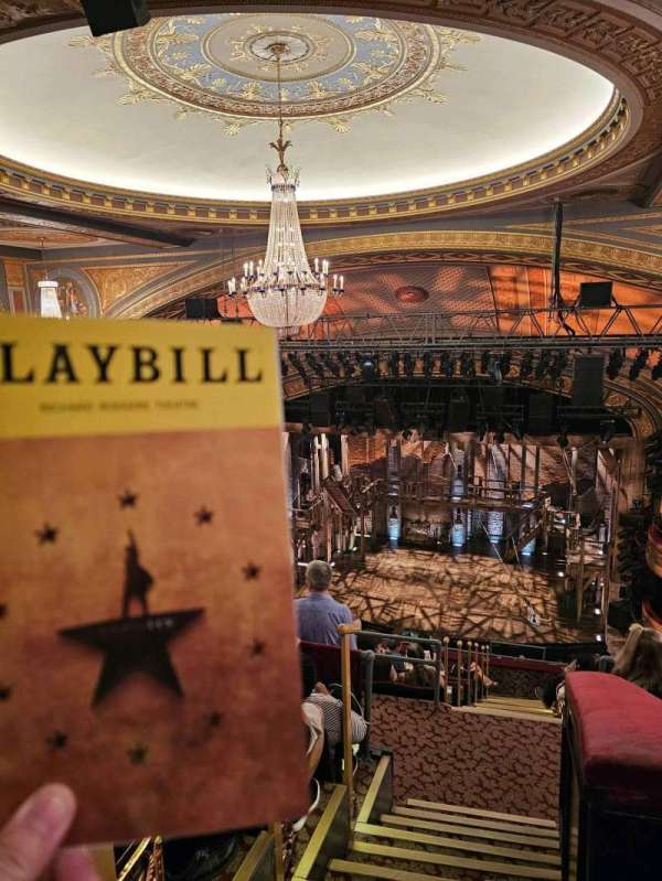 Richard Rodgers Theatre, section: Rear Mezzanine R, row: L, seat: 2