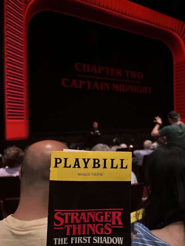 Marquis Theatre, section: Orchestra L, row: H, seat: 3