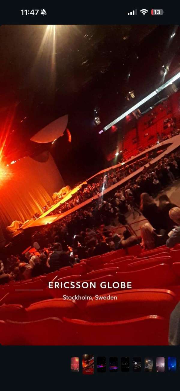 Avicii Arena, section: A10, row: 11, seat: 14