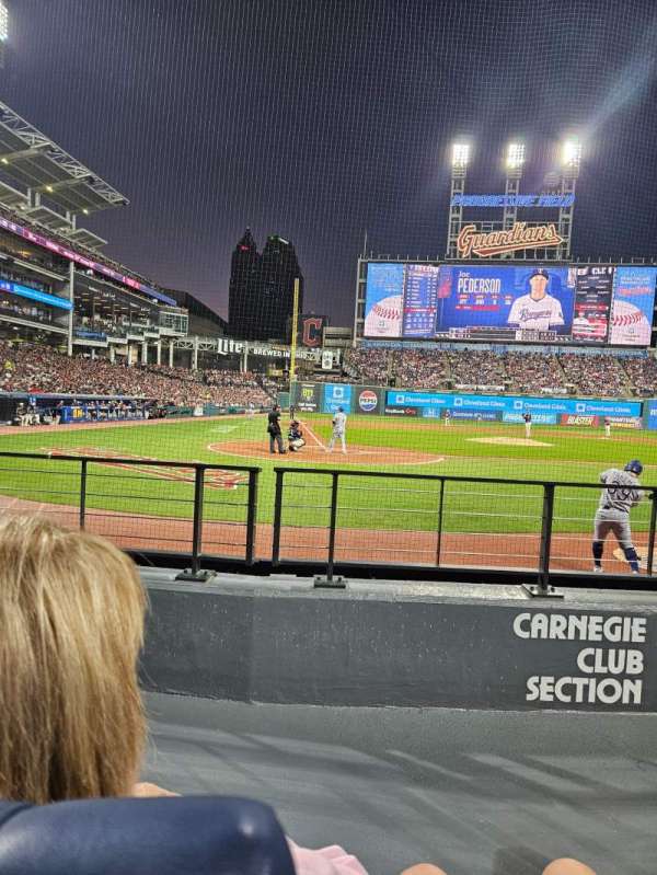 Progressive Field, section: CC1, row: 2, seat: 3