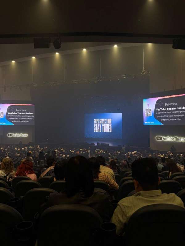 YouTube Theater, section: 104, row: AA, seat: 9