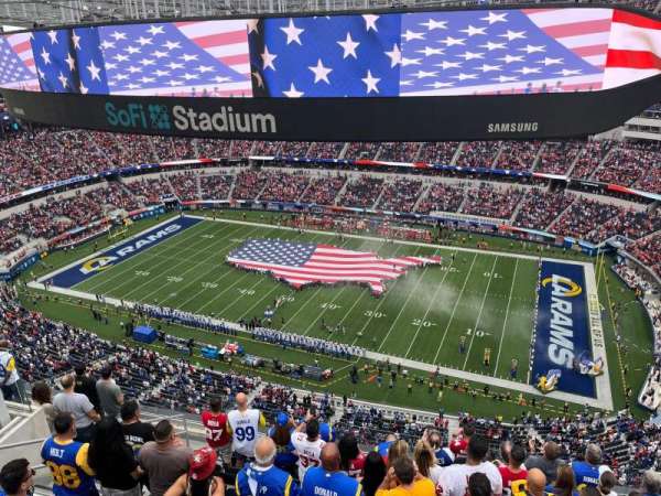 SoFi Stadium, section: 543, row: 1, seat: 3