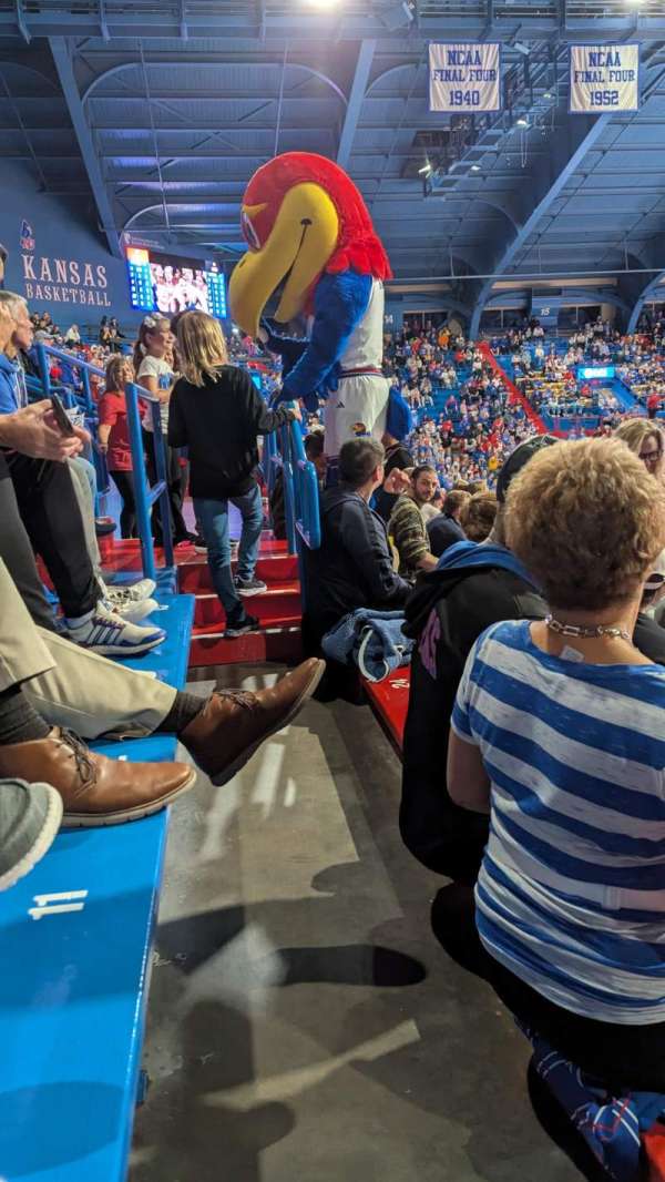 Allen Fieldhouse, section: 10, row: 12, seat: 8