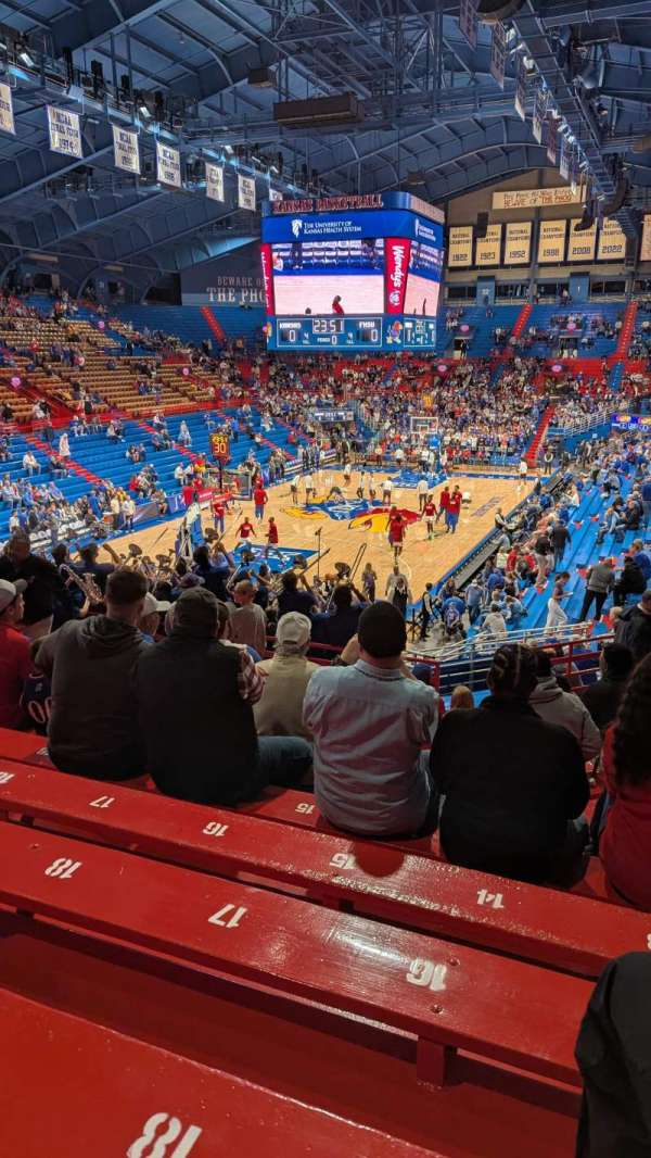 Allen Fieldhouse, section: 10, row: 12, seat: 7