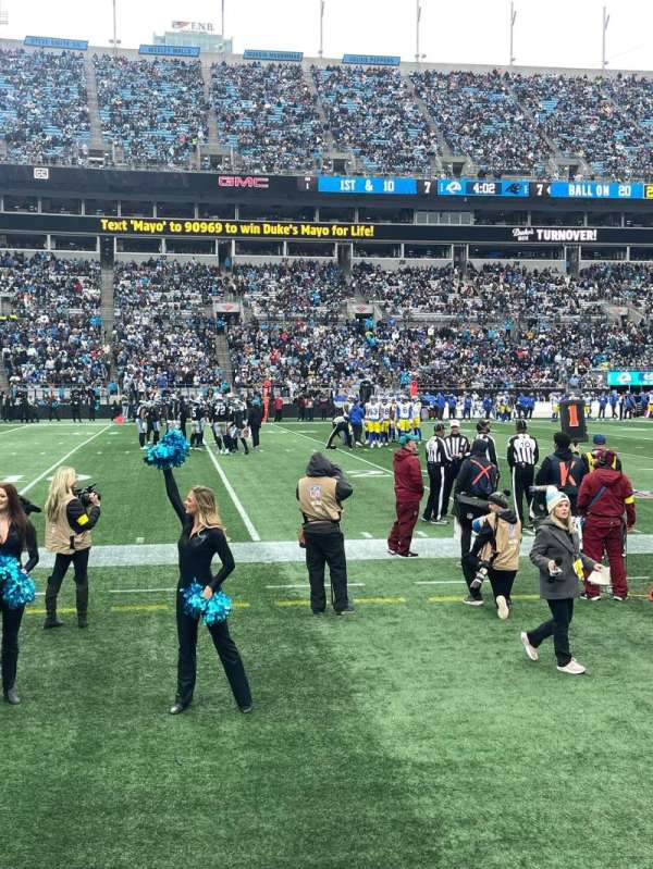 Bank of America Stadium, section: 134, row: 1A, seat: 17