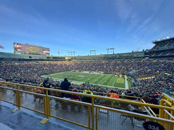Lambeau Field, section: 334, row: 2, seat: 21