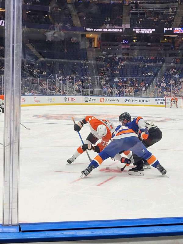 UBS Arena, section: 107, row: 1, seat: 1