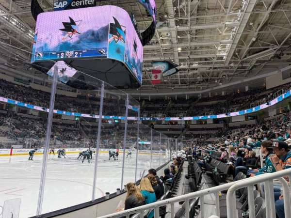 SAP Center, section: 104, row: 4, seat: 3