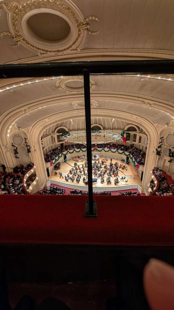 Orchestra Hall, Chicago, section: Gallery Center Right, row: A, seat: 110