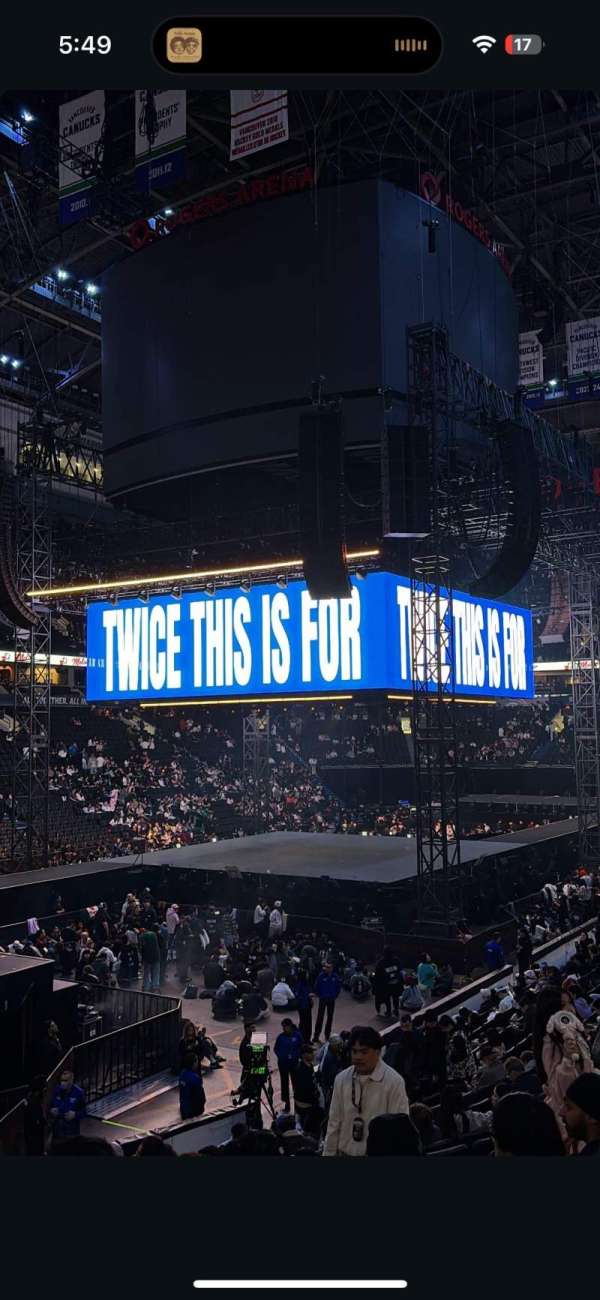 Rogers Arena, section: 109, row: 18, seat: 106
