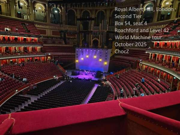 Royal Albert Hall, section: Second Tier 54, row: 2, seat: 4